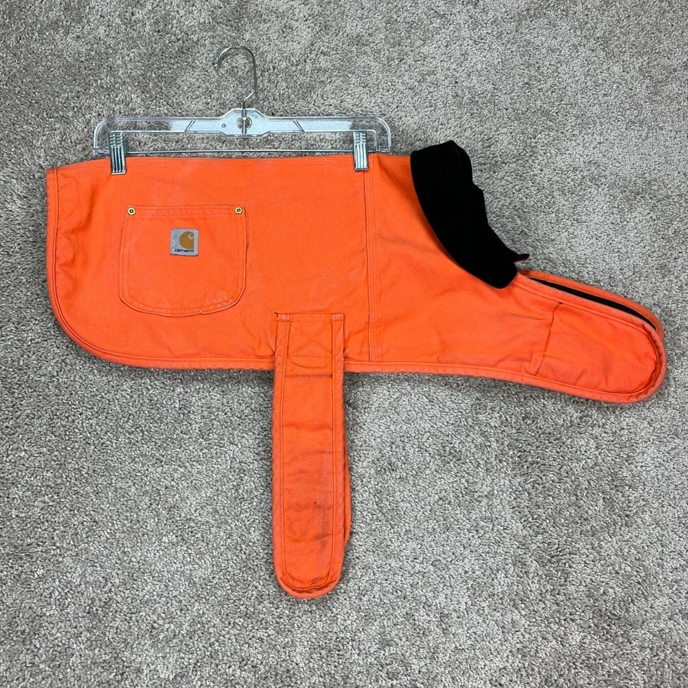 Carhartt Dog Chore Coat Unisex Medium Orange Quilted Insulated Canvas Vest EUC